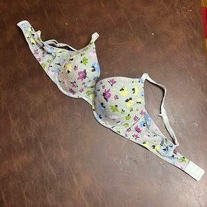 Like new grey floral everyday Auden bra - 100% cotton - 38C